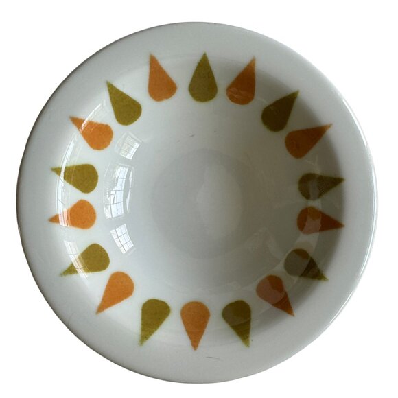 Shenango China Restaurantware Bowls Mid Mod Orange Green Teardrop Pattern 70s - Picture 11 of 16